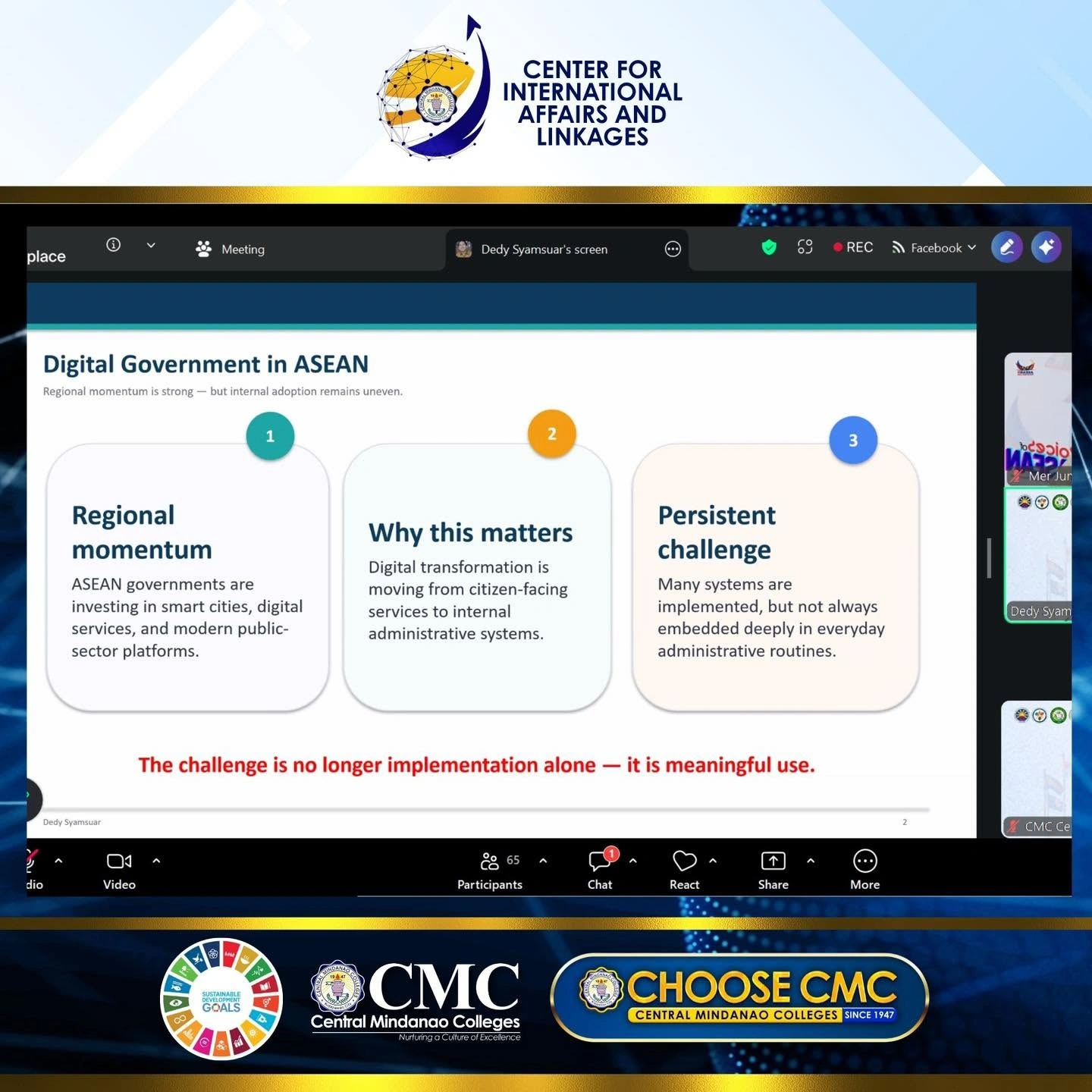 CMC Strengthens Global Engagement Through Participation in Voices of ASEAN Webinar on Future-Ready Institutions — photo 4