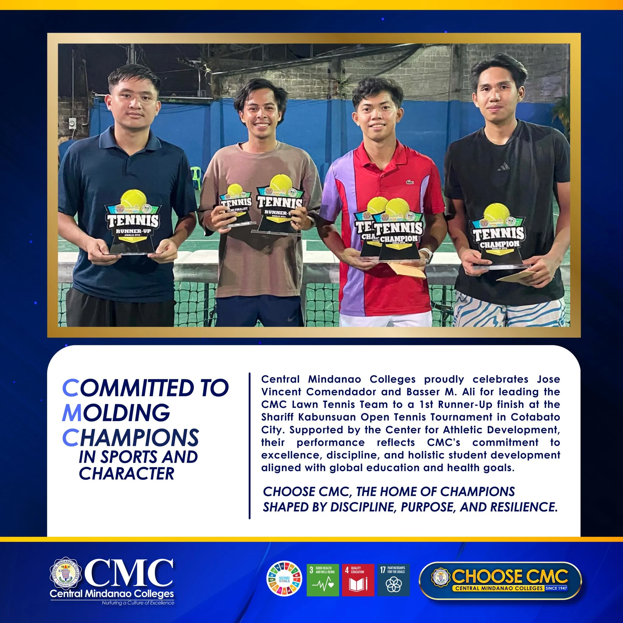 CMC Lawn Tennis Team Secures 1st Runner-Up Finish at Shariff Kabunsuan Open Tournament — photo 3