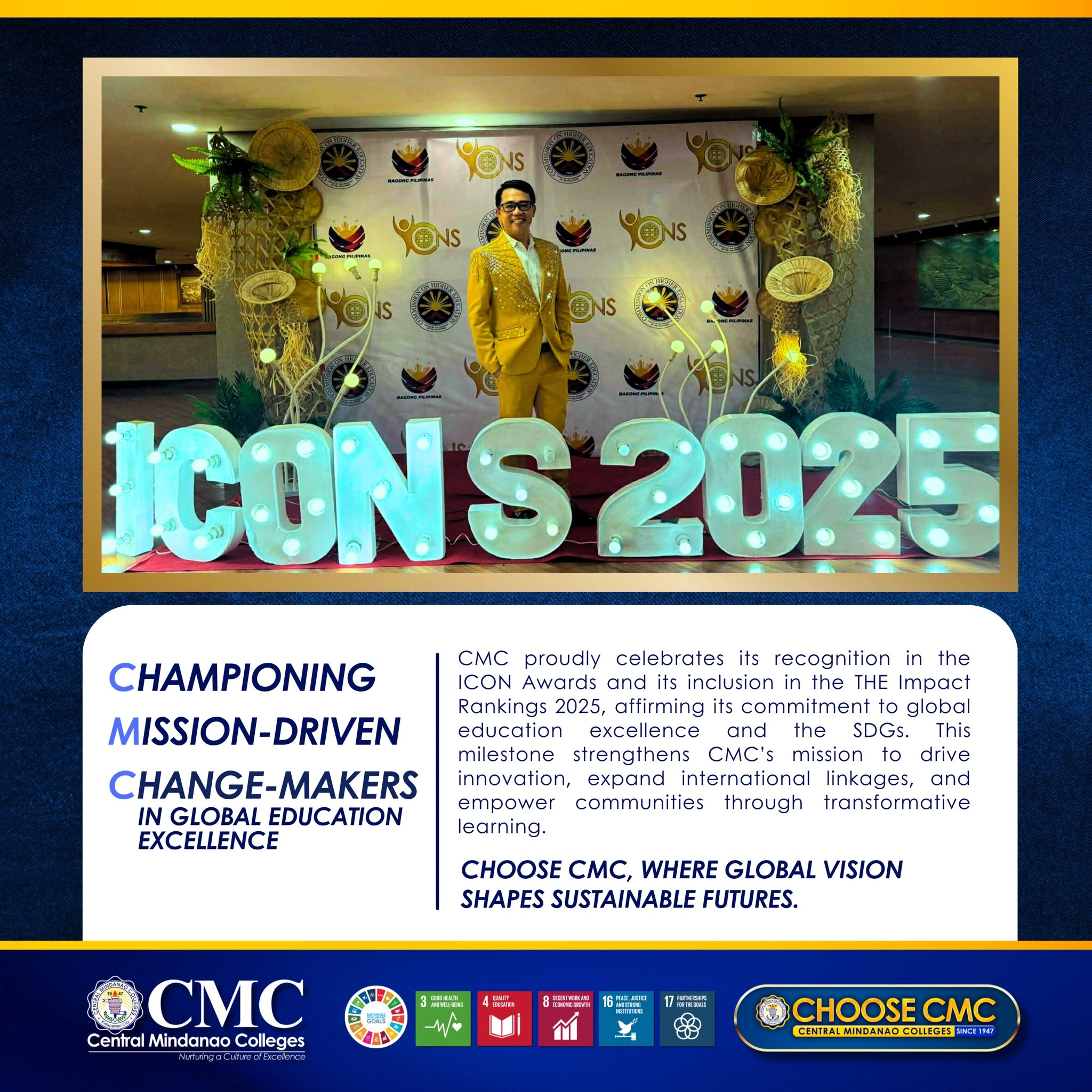 CHED Recognizes Central Mindanao Colleges in ICON Awards for Internationalization — photo 2