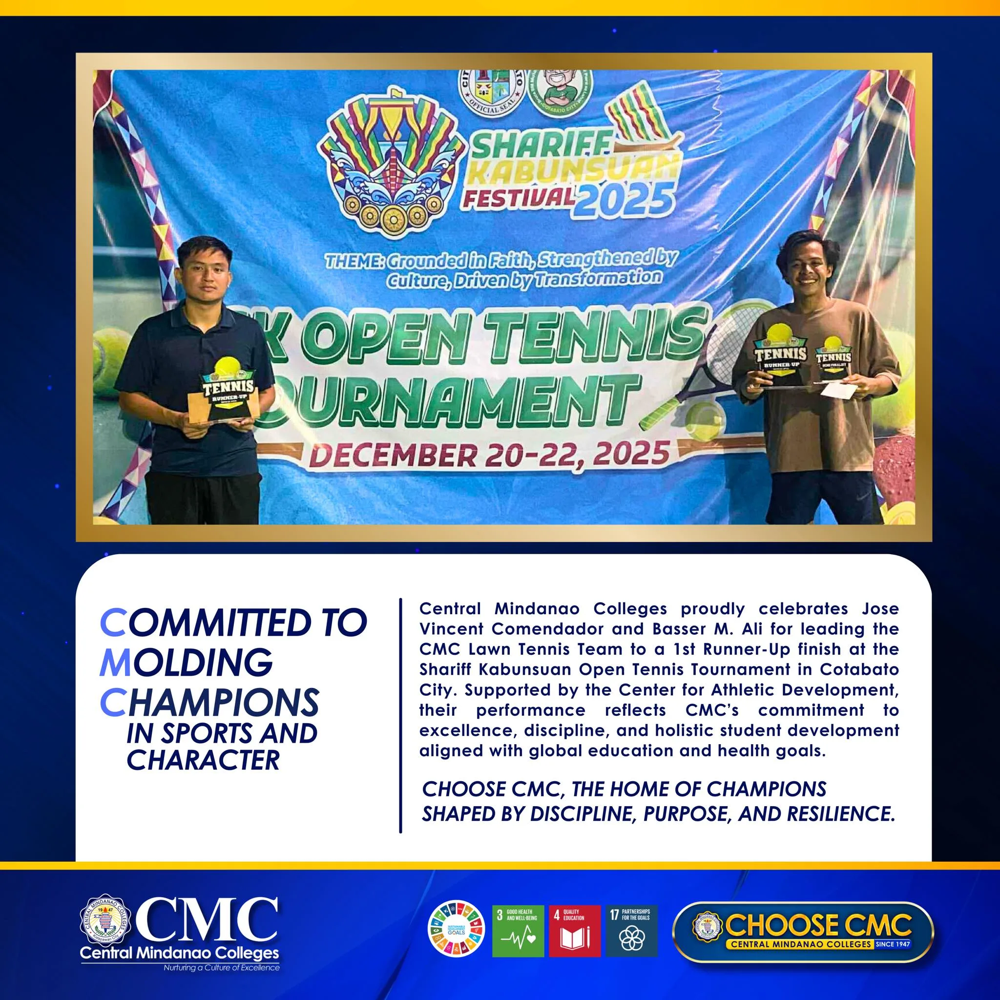 CMC Lawn Tennis Team Secures 1st Runner-Up Finish at Shariff Kabunsuan Open Tournament — photo 2