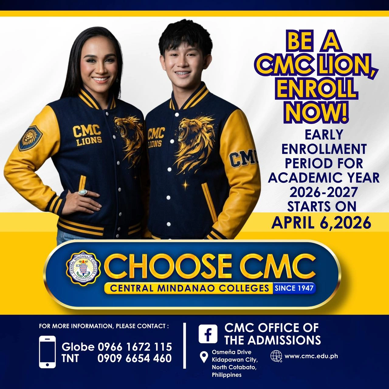 BE A CMC LION, ENROLL NOW!